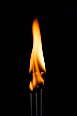 The Fire flames on black background .の写真素材
