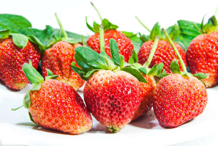 strawberry over white backgroundの写真素材
