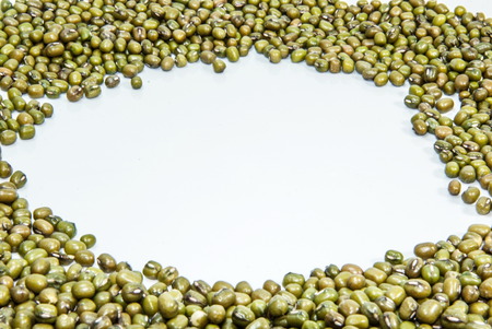 Mung bean on white background.の写真素材