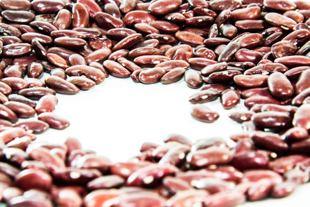 Photos of lentils on a white background.