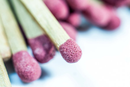 Close-up of a red matches isolated on a white background