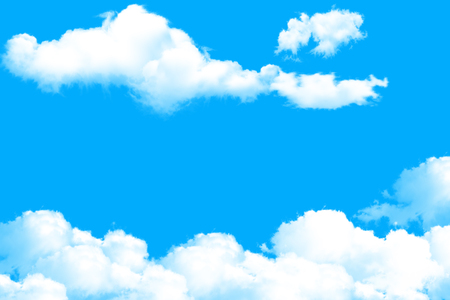 Blue sky and clouds sky. blue sky background with tiny clouds.の写真素材