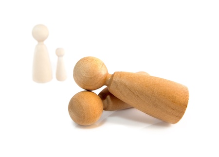 Wooden doodles, human relationship conceptの写真素材