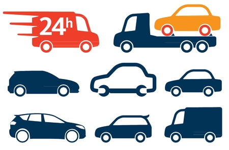 Simply cars icons, signs setのイラスト素材
