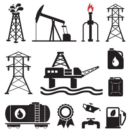 Oil, gas, electricity symbolsのイラスト素材