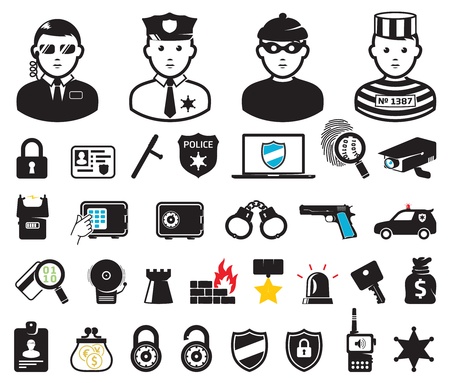 Crime world symbols, setのイラスト素材