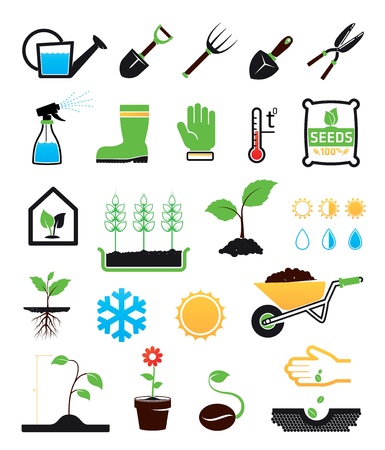 Gardening icons setのイラスト素材