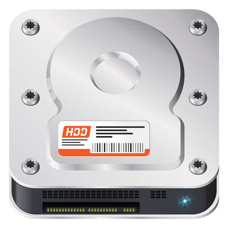 Hard disk, computer part. iOS style icon.のイラスト素材
