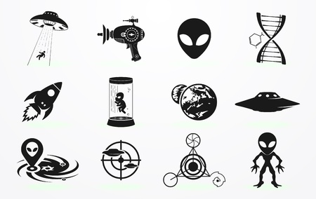 Alien icons setのイラスト素材