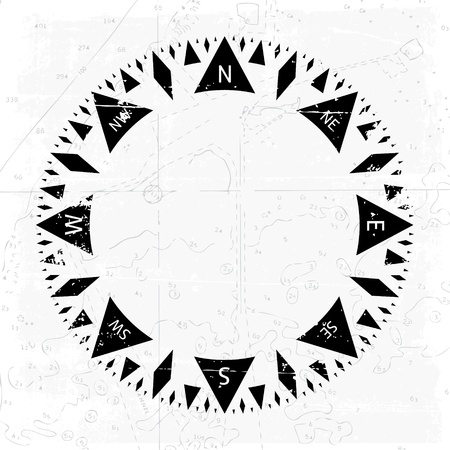 Compass wind rose with grunge backgroundのイラスト素材