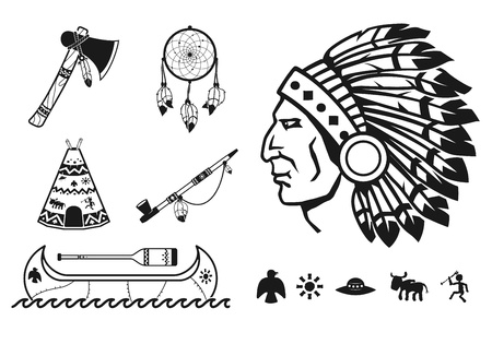 Indians icons setのイラスト素材