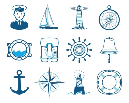 Sea Sailing icons setのイラスト素材