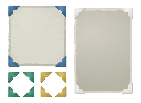 Vintage photo corners, framesのイラスト素材
