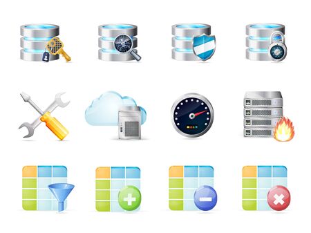 Database icons setのイラスト素材