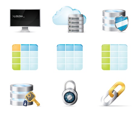 Data base icons setのイラスト素材