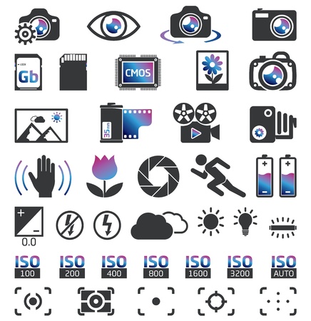 Camera Display Screen symbolsのイラスト素材