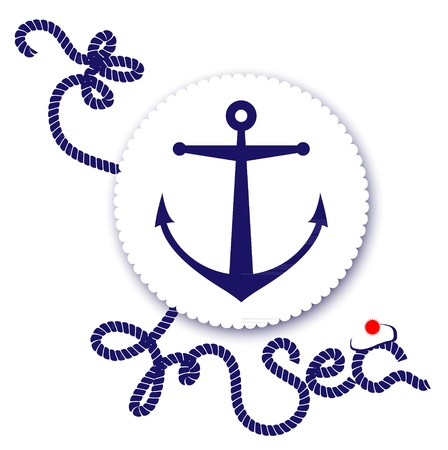 Nautical design, anchor and ropeのイラスト素材