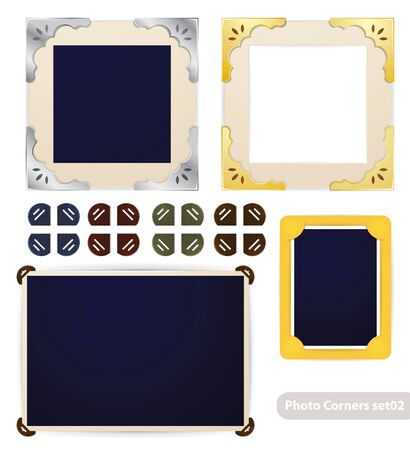 Vintage photo frames and cornersのイラスト素材