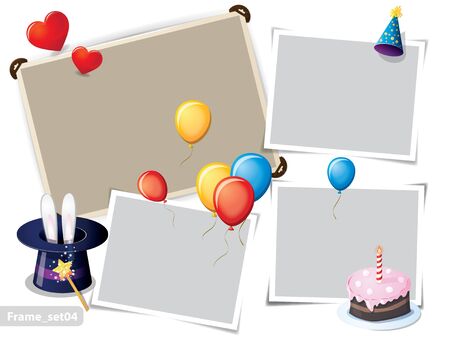 Birthday party photo framesのイラスト素材