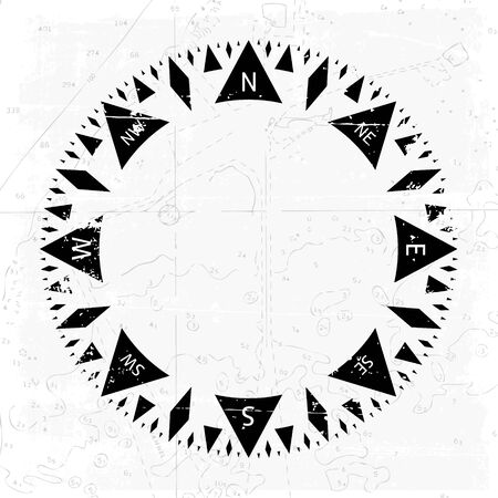Compass wind rose with grunge backgroundのイラスト素材
