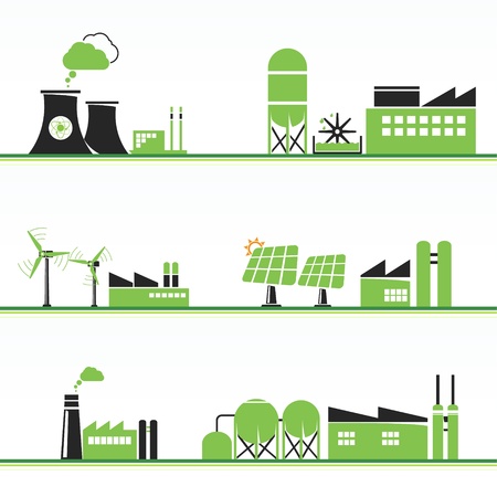 ECO power plants and facilitiesのイラスト素材