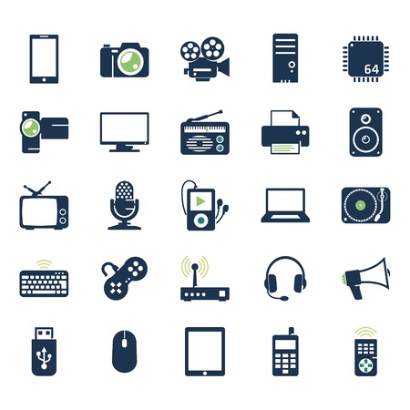 Electronics and gadgets icons setのイラスト素材