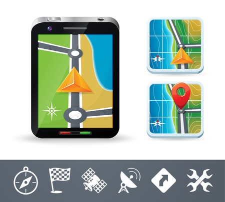Phone navigation iconsのイラスト素材