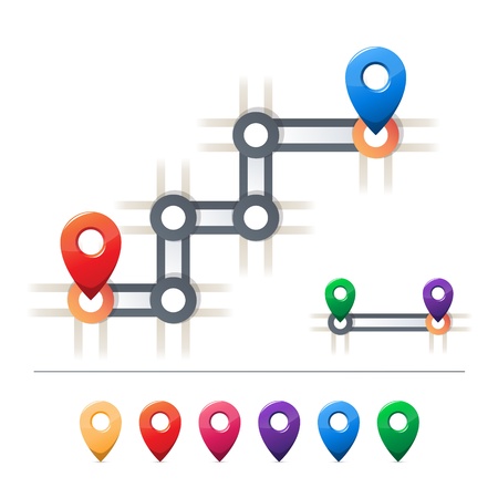 Destination and map iconsのイラスト素材