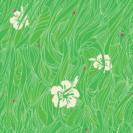 Seamless wavy floral patternのイラスト素材