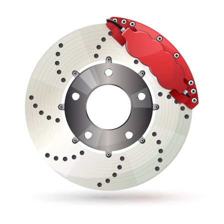 Car brake disc with caliper. Shiny design.のイラスト素材