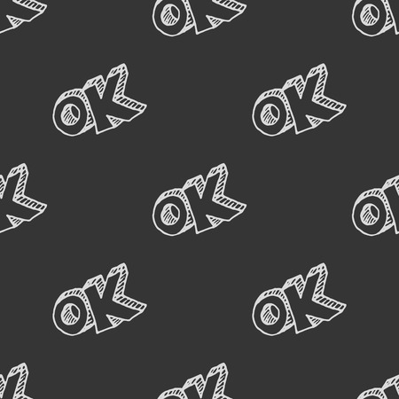 Seamless pattern with handwritten letters OKのイラスト素材