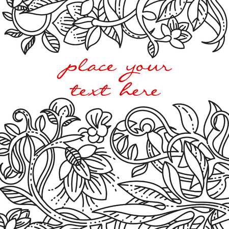 Vintage floral design elements. Template for menu, notebook cover or invitation cardのイラスト素材