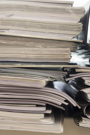 Stacks of folders with documents, close up viewの写真素材
