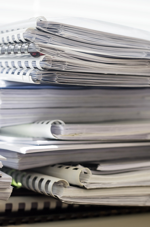 Stacks of folders with documents, close up viewの写真素材