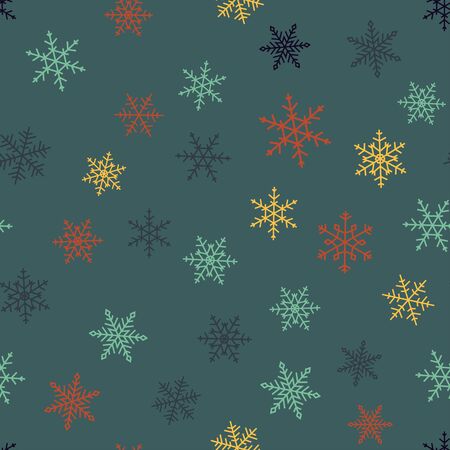 Seamless pattern with colorful snowflakesのイラスト素材