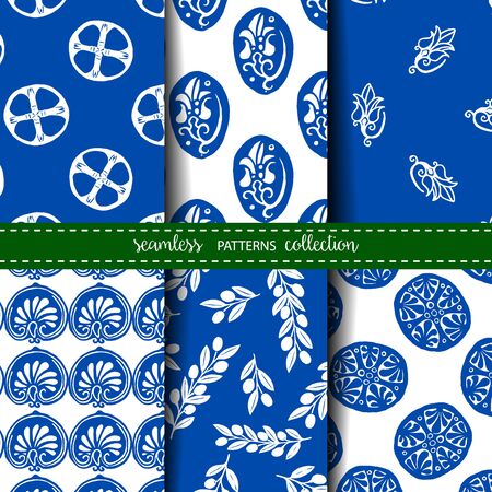 Set of six seamless backgroundsのイラスト素材