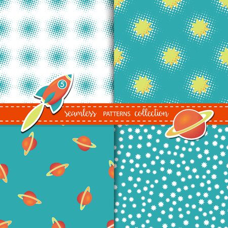 Seamless space patternsのイラスト素材
