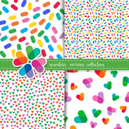 Set of 4 seamless patternsのイラスト素材