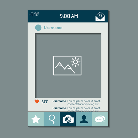 Social network photo frame vector illustrationのイラスト素材