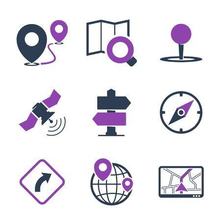 GPS and navigation iconsのイラスト素材