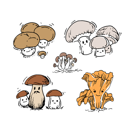 Set of mushroomsのイラスト素材