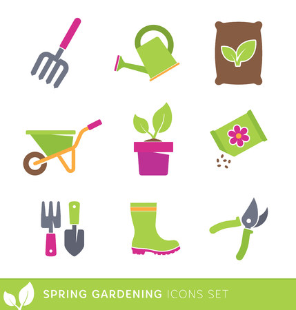 Gardening icons setのイラスト素材
