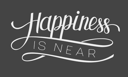 Lettering Happiness is nearのイラスト素材