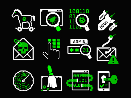 Hacking icons setのイラスト素材