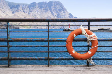 Cliffs and ocean view in port of Puerto de las Nieves - fishing village on Gran Canaria, Spainの写真素材
