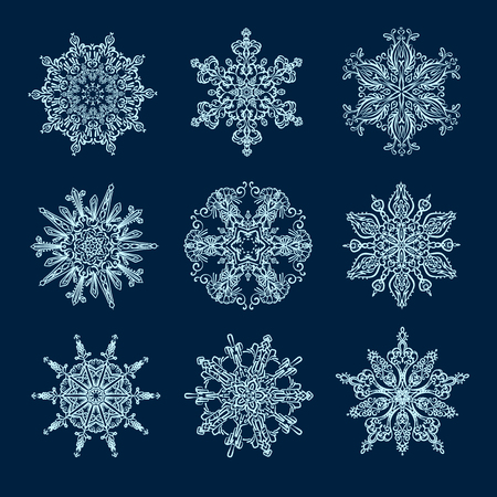 Snowflakes and Mandala collection. Decorative round ornaments.の写真素材