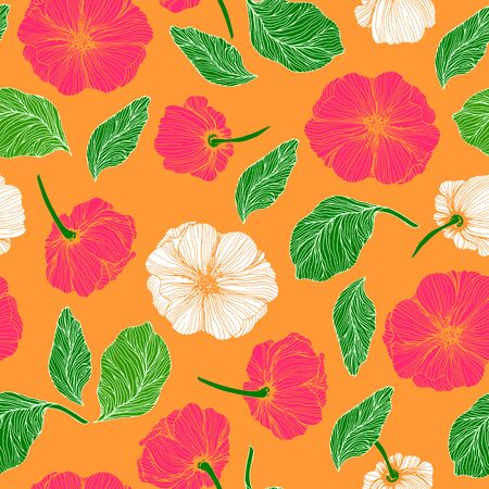 Seamless floral pattern. Hand drawn flowersのイラスト素材