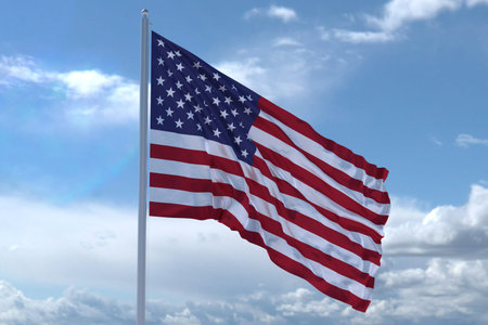 american flag waving
