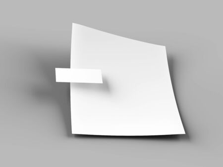 Empty paper sheet in A4 format with business card. 3d illustrationの写真素材