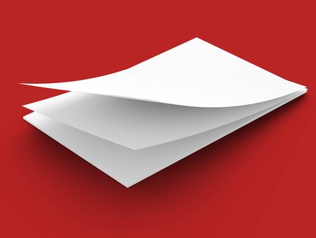 Empty paper sheets in A4 format. Ream of white paper. 3d illustrationの写真素材